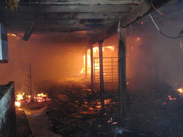 Barn fire, April 2, 2010. Pitz farm.